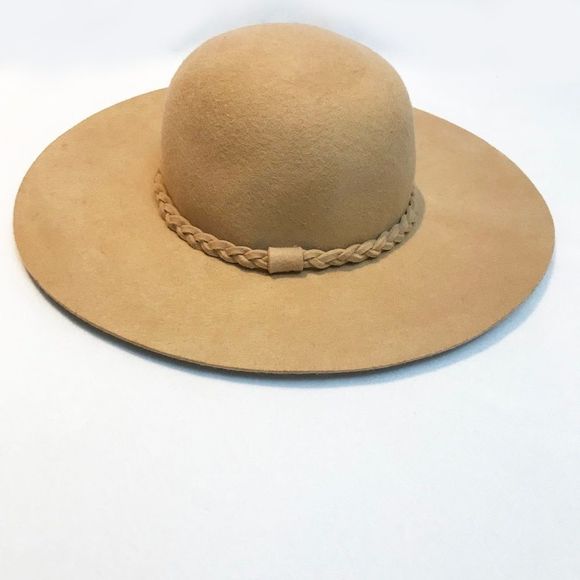 Harmonie Accessories - Taupe Wide Brim Wool Hat 🌻